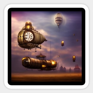 Steampunk airships Sticker